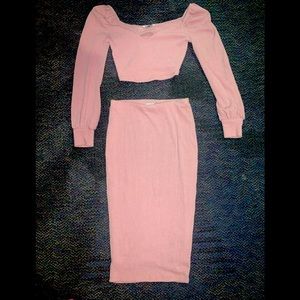 Fashion Nova baby pink Skirt Set